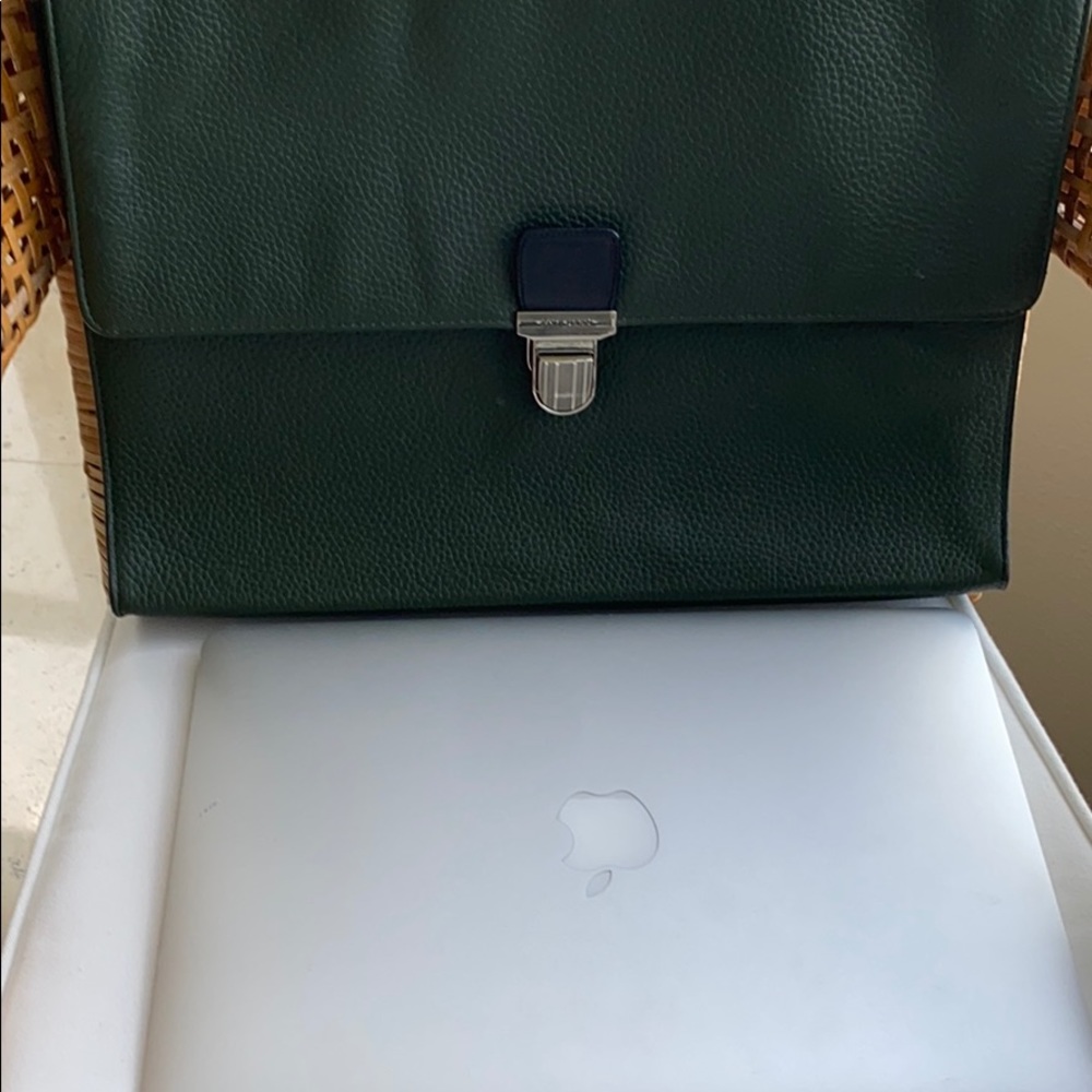 Cole Haan Push Lock Pebble Green Leather